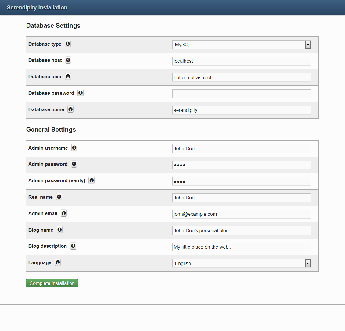 Simple installation options